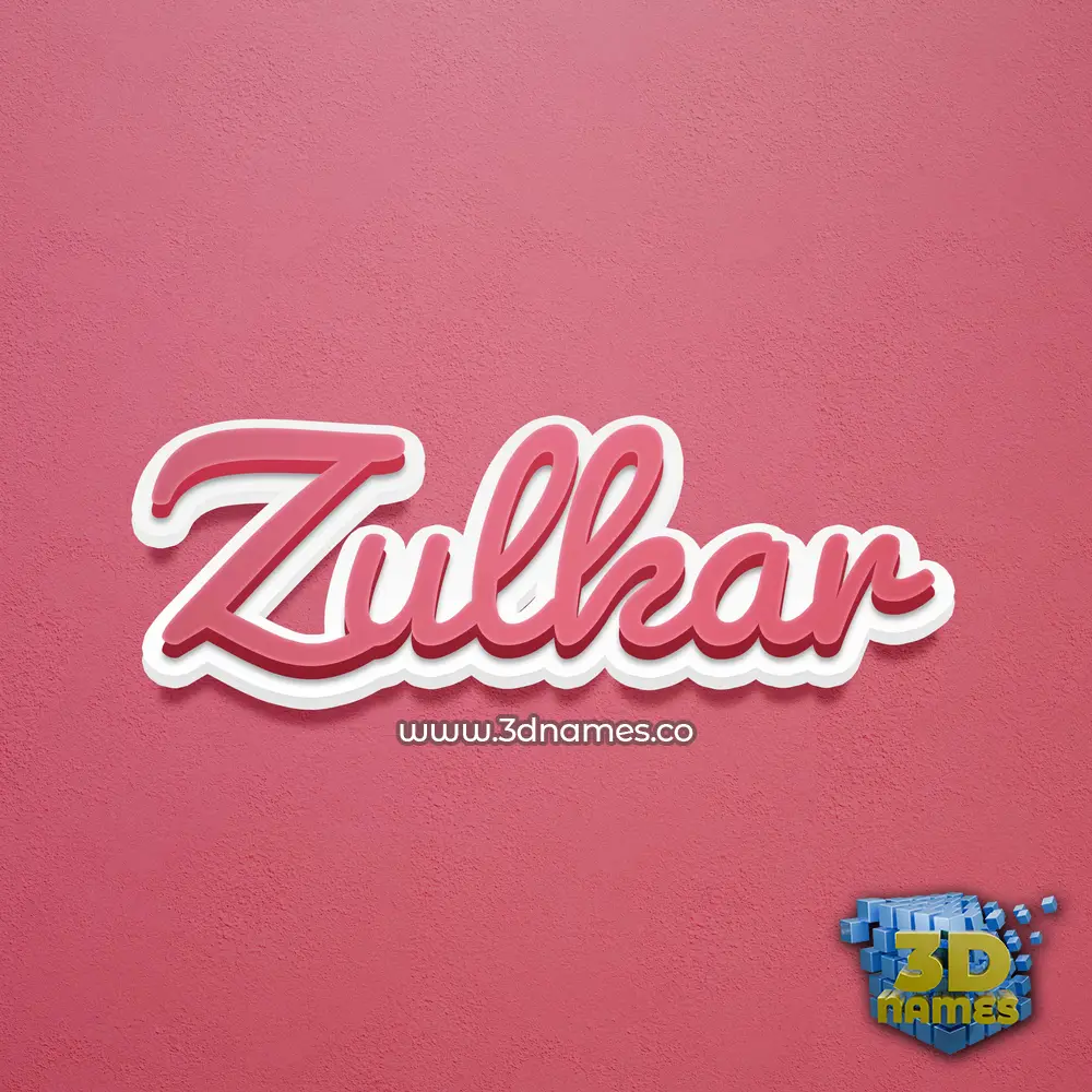zulkar in Red Scribble style - 3D name wallpaper