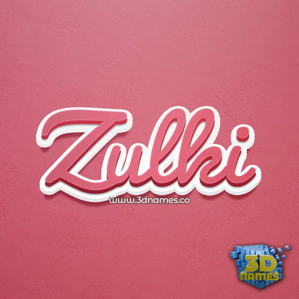 zulki in Red Scribble style - 3D name wallpaper