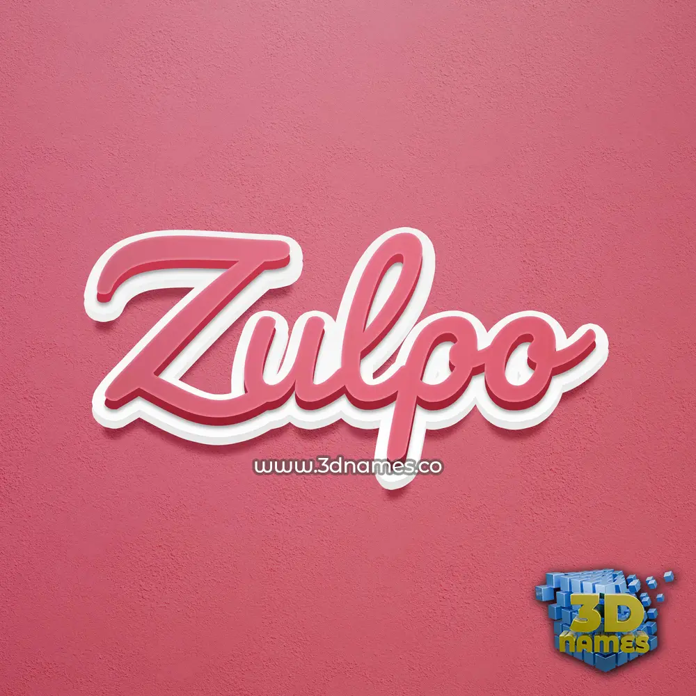 zulpo in Red Scribble style - 3D name wallpaper