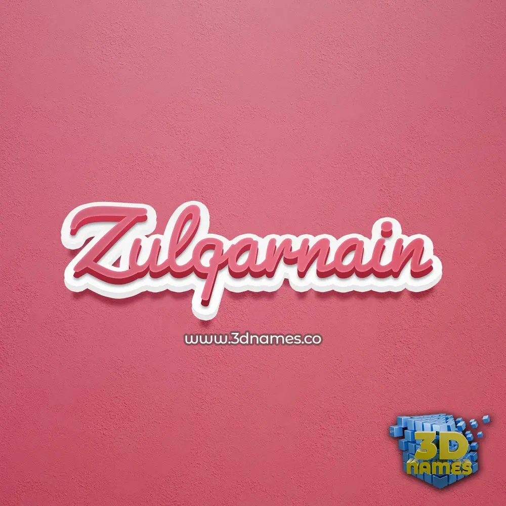 zulqarnain in Red Scribble style - 3D name wallpaper