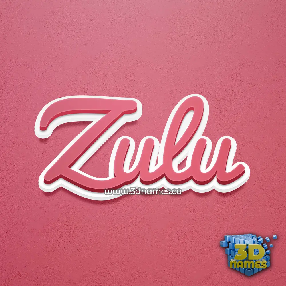 zulu in Red Scribble style - 3D name wallpaper