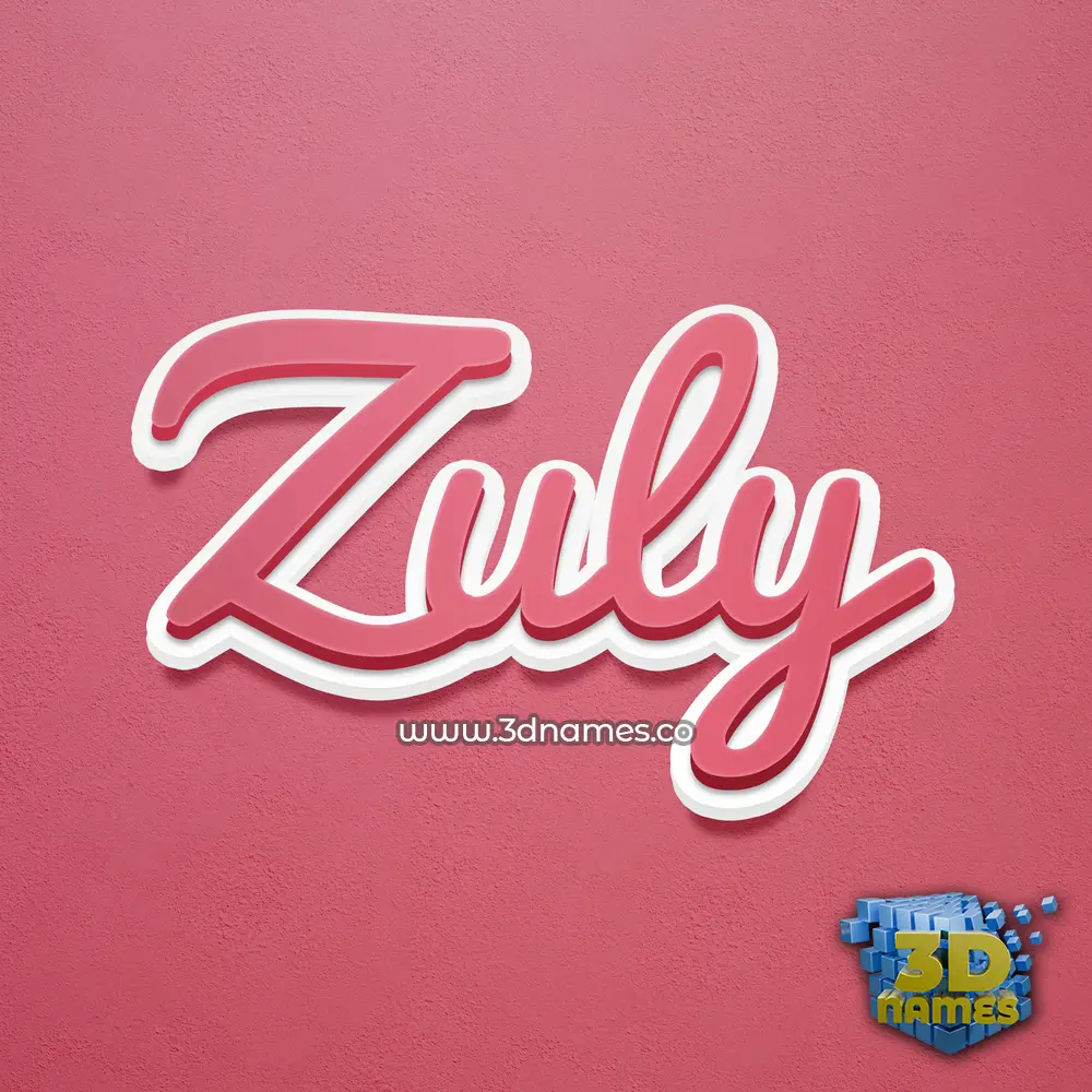 zuly in Red Scribble style - 3D name wallpaper
