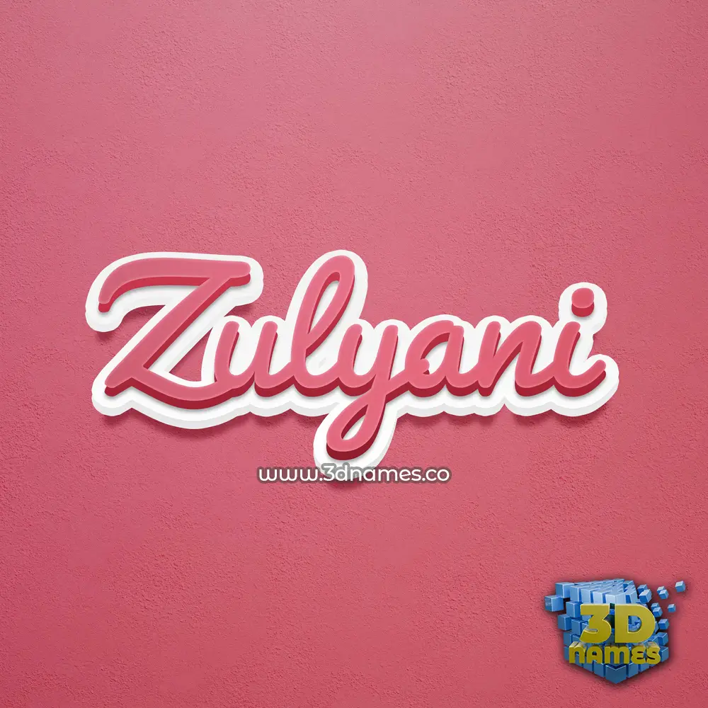 zulyani in Red Scribble style - 3D name wallpaper