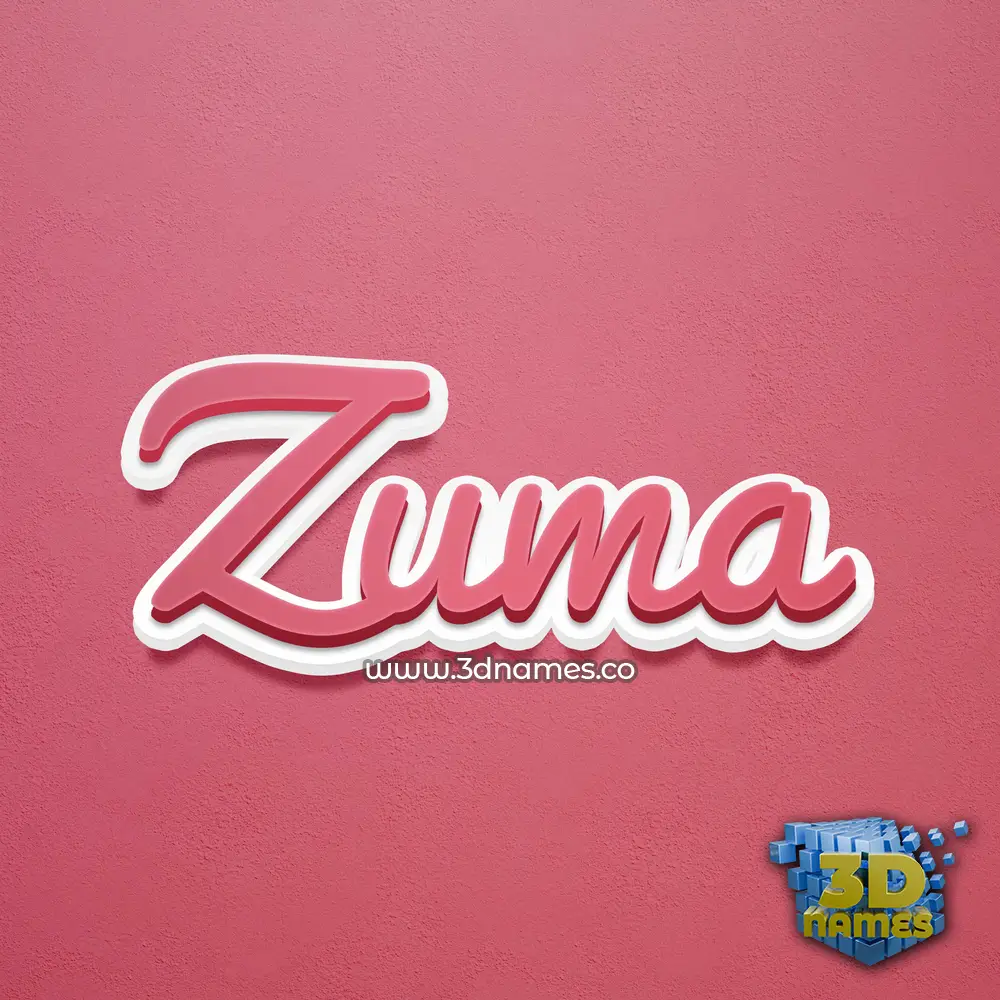 zuma in Red Scribble style - 3D name wallpaper
