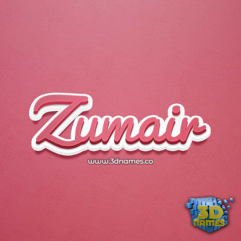 zumair in Red Scribble style - 3D name wallpaper
