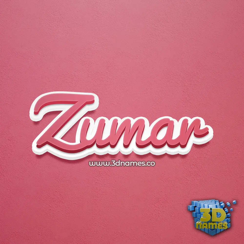 zumar in Red Scribble style - 3D name wallpaper
