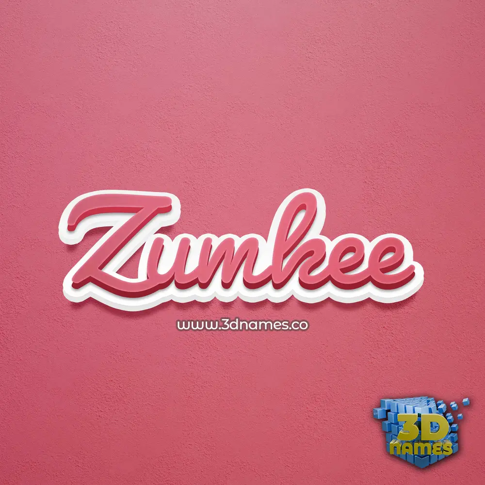 zumkee in Red Scribble style - 3D name wallpaper