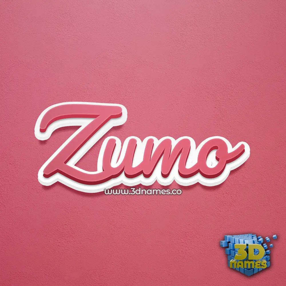 zumo in Red Scribble style - 3D name wallpaper