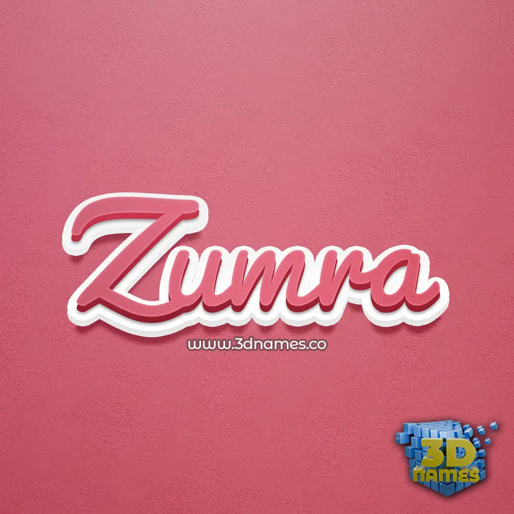 zumra in Red Scribble style - 3D name wallpaper