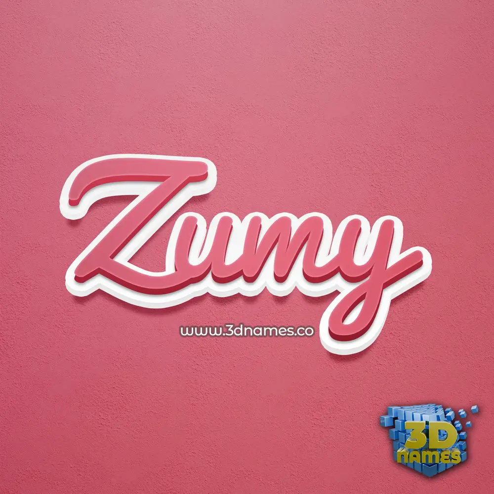 zumy in Red Scribble style - 3D name wallpaper