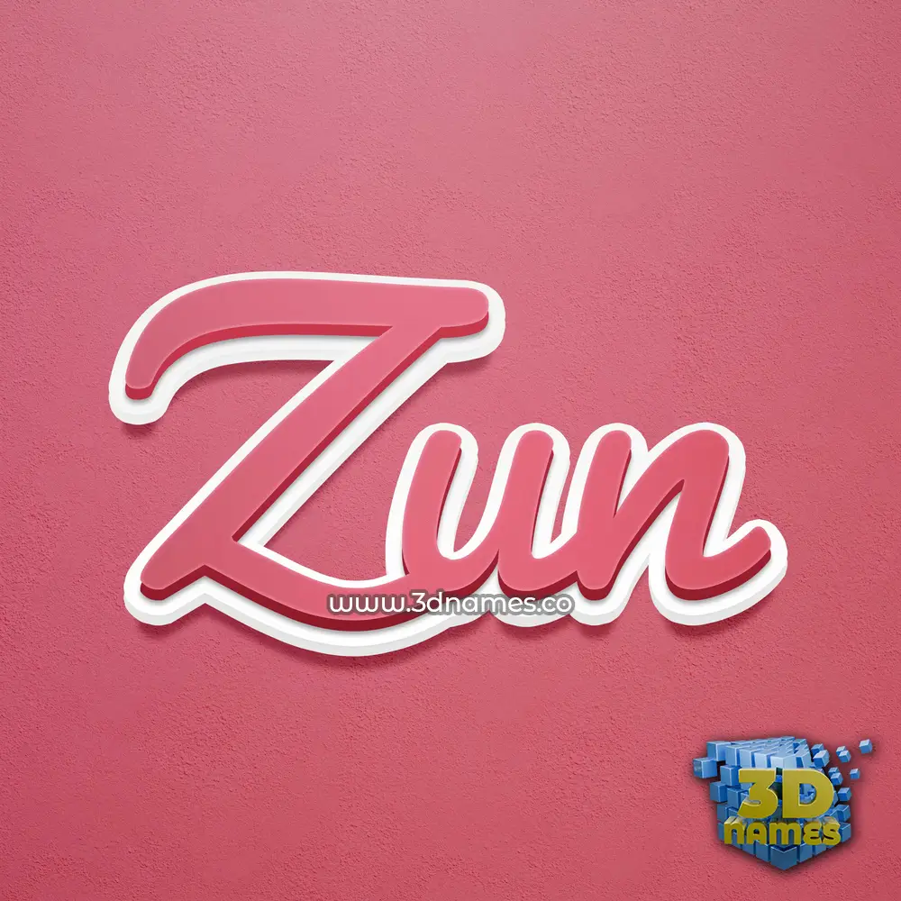 zun in Red Scribble style - 3D name wallpaper