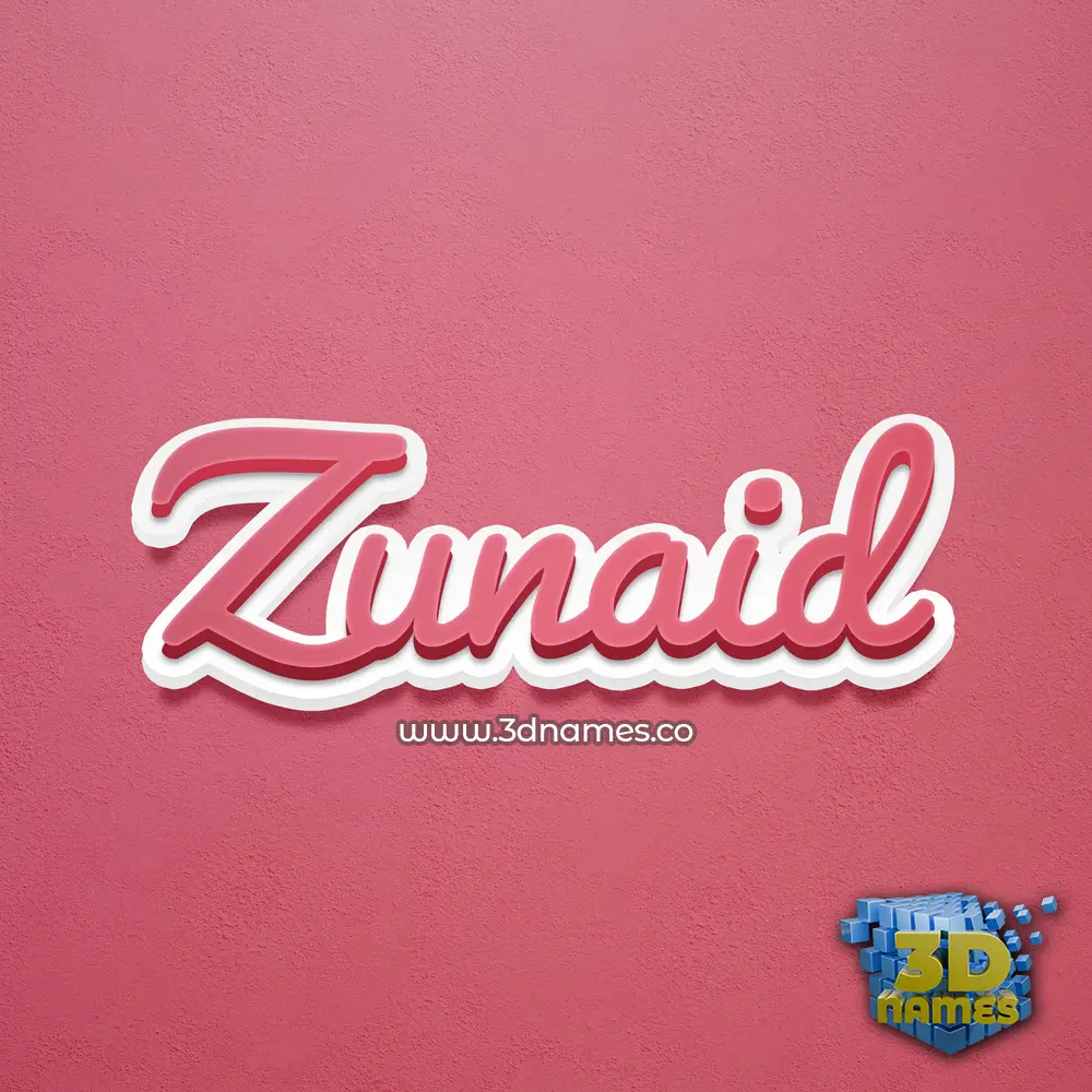 zunaid in Red Scribble style - 3D name wallpaper