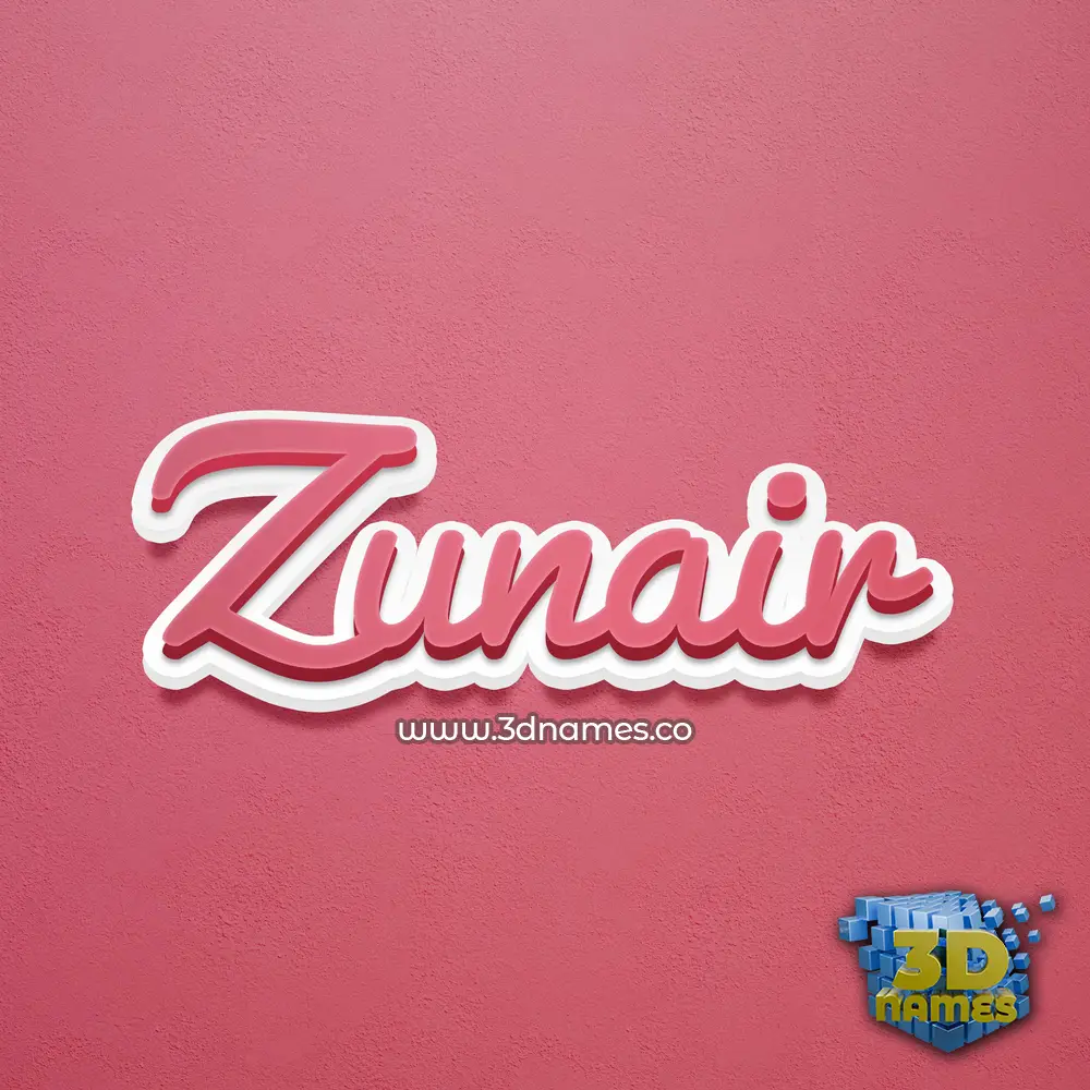 zunair in Red Scribble style - 3D name wallpaper