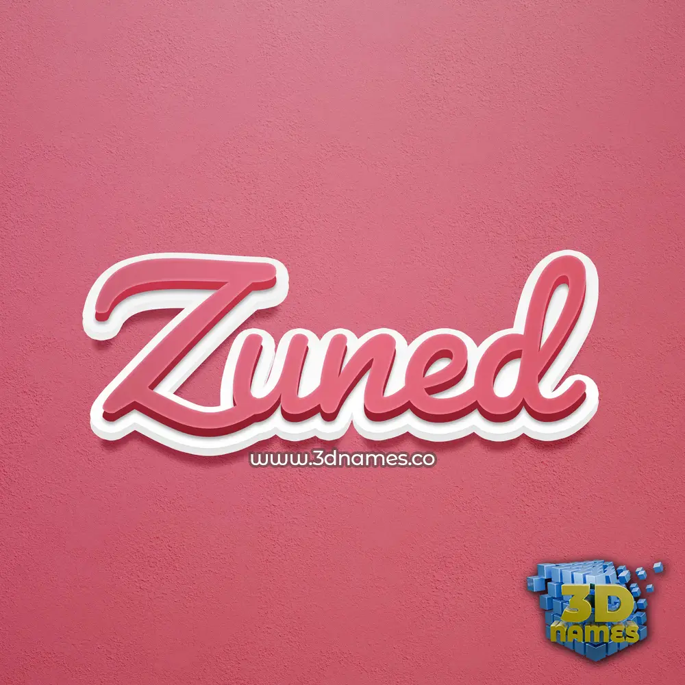 zuned in Red Scribble style - 3D name wallpaper