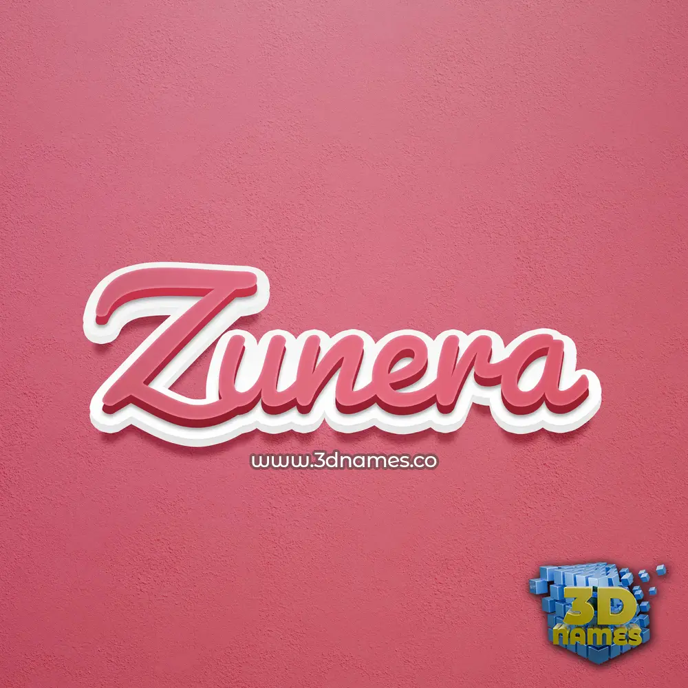 zunera in Red Scribble style - 3D name wallpaper