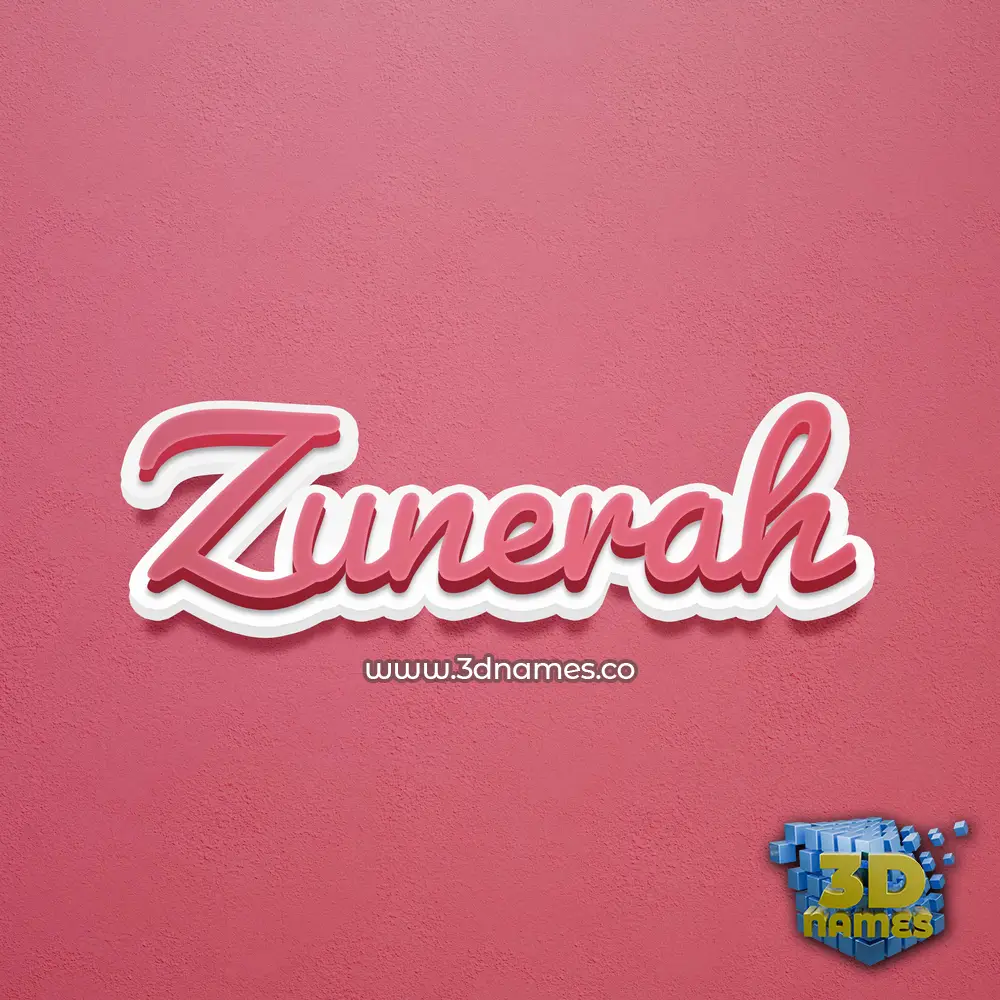 zunerah in Red Scribble style - 3D name wallpaper