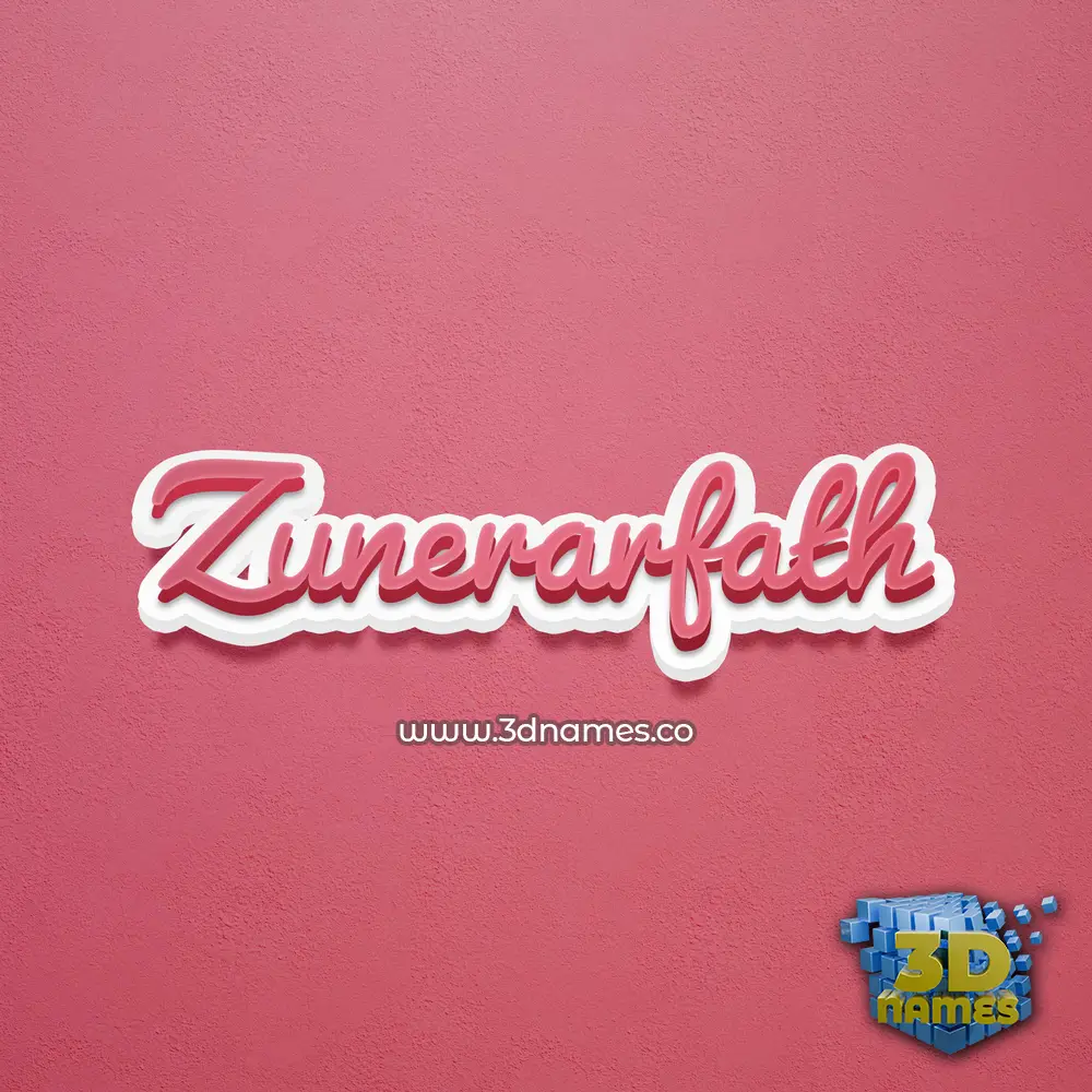 zunerarfath in Red Scribble style - 3D name wallpaper