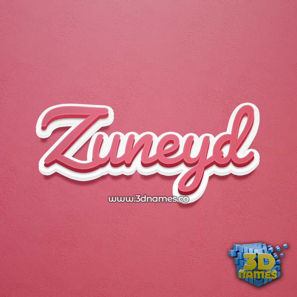 zuneyd in Red Scribble style - 3D name wallpaper