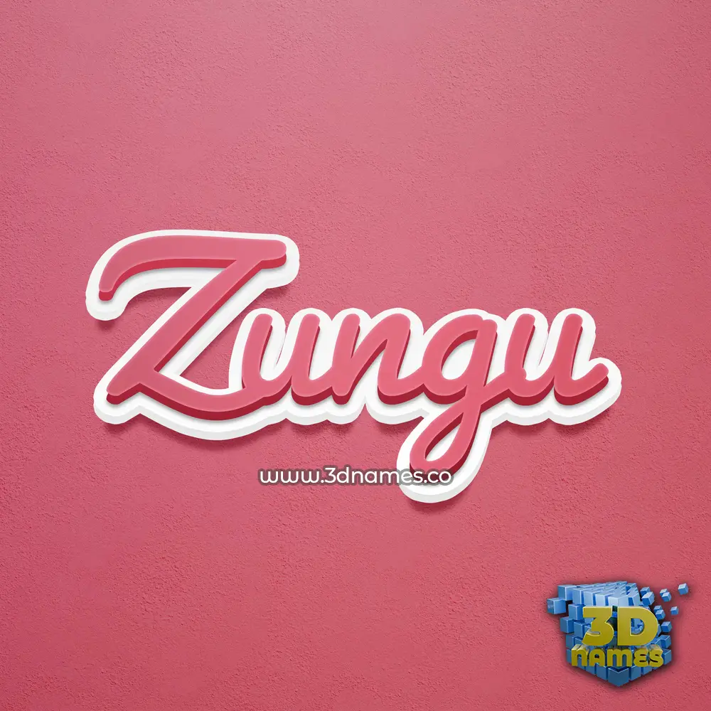 zungu in Red Scribble style - 3D name wallpaper