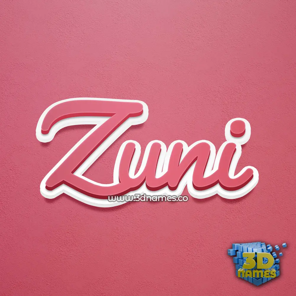zuni in Red Scribble style - 3D name wallpaper