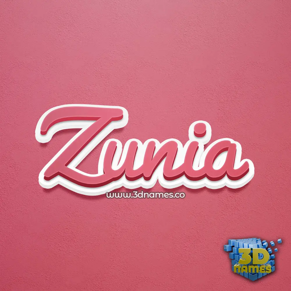 zunia in Red Scribble style - 3D name wallpaper