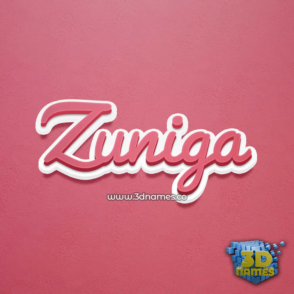 zuniga in Red Scribble style - 3D name wallpaper