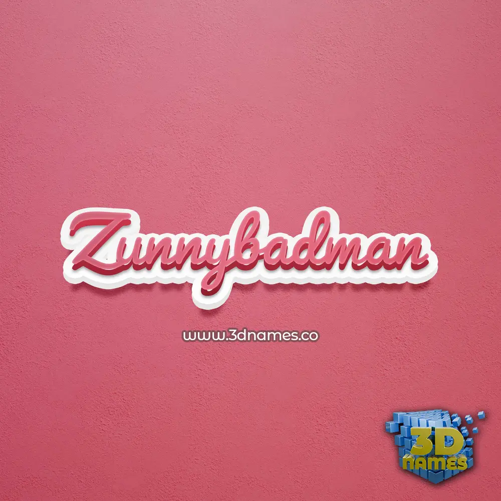 zunnybadman in Red Scribble style - 3D name wallpaper