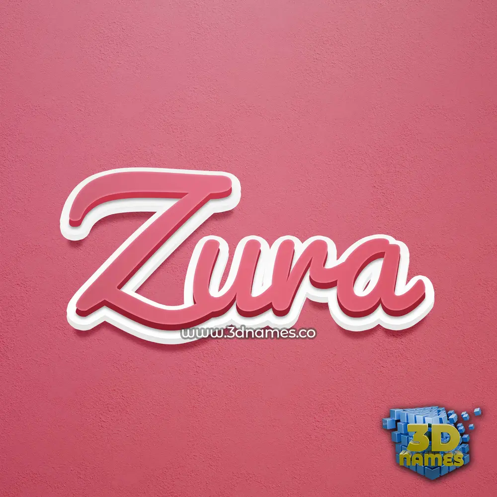 zura in Red Scribble style - 3D name wallpaper