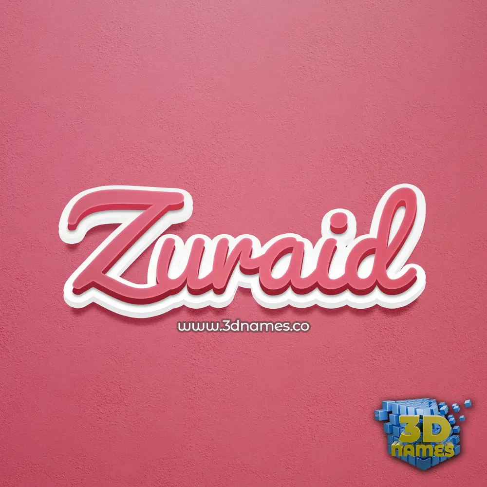 zuraid in Red Scribble style - 3D name wallpaper
