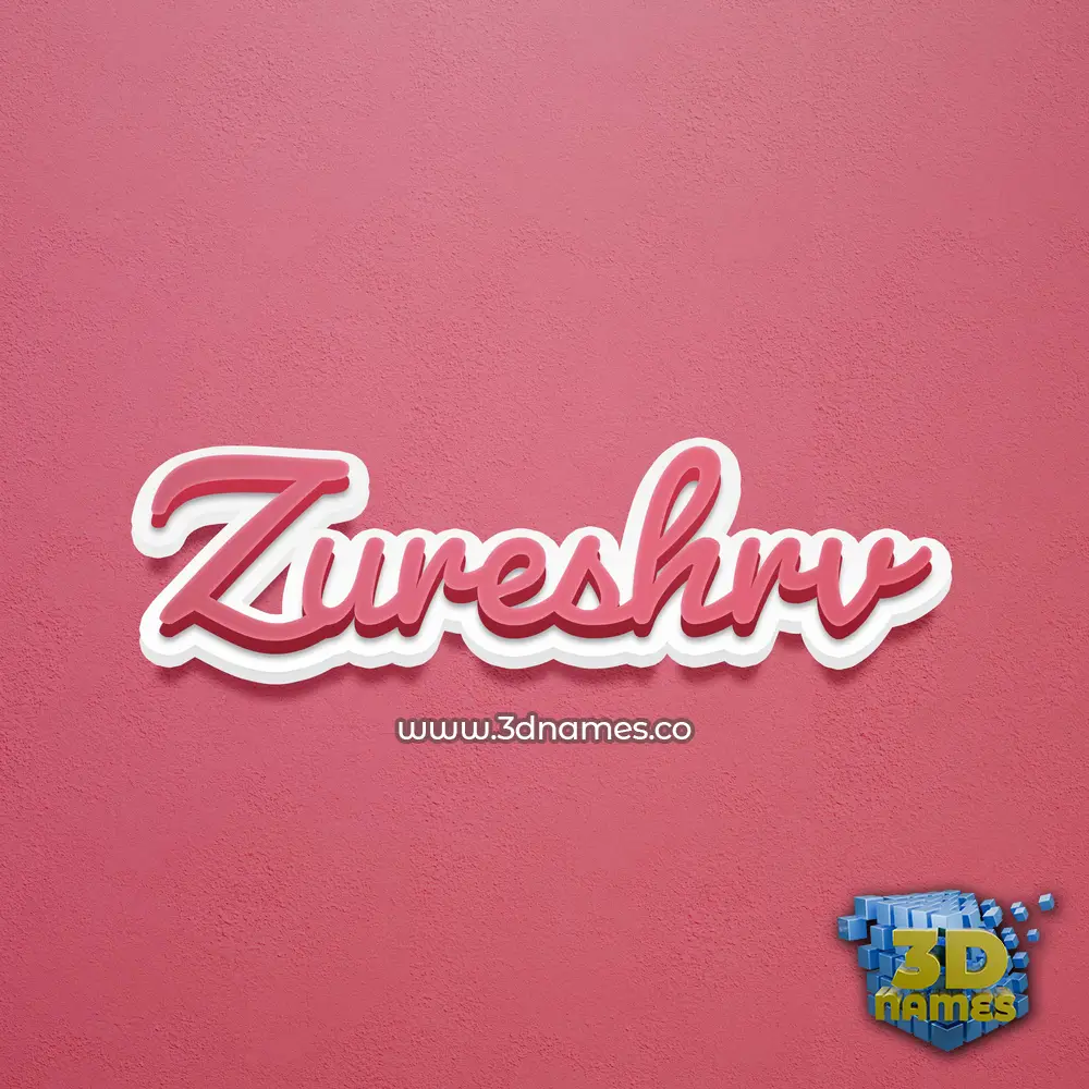 zureshrv in Red Scribble style - 3D name wallpaper