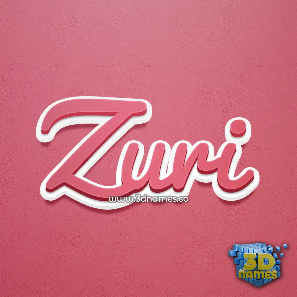 zuri in Red Scribble style - 3D name wallpaper