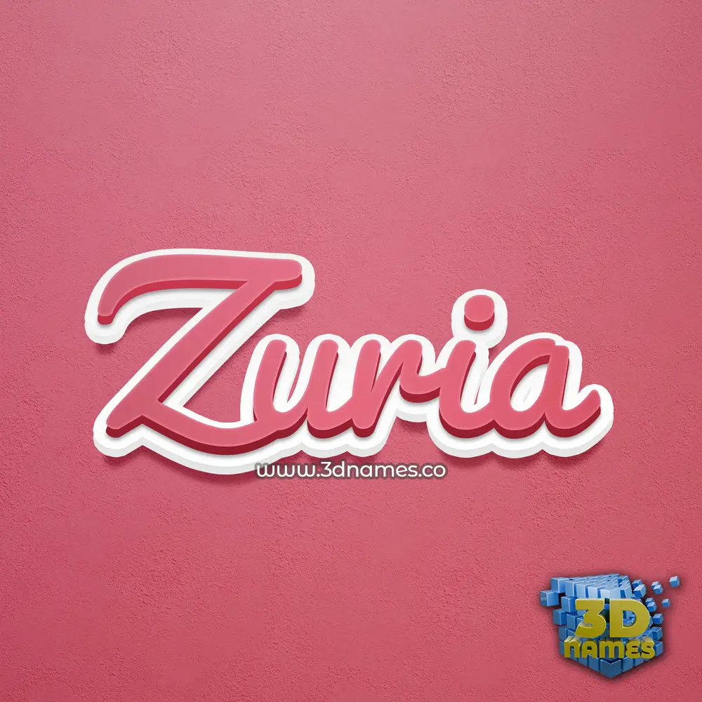 zuria in Red Scribble style - 3D name wallpaper