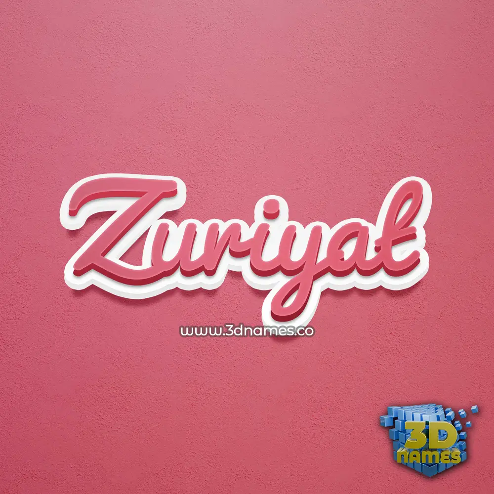 zuriyat in Red Scribble style - 3D name wallpaper