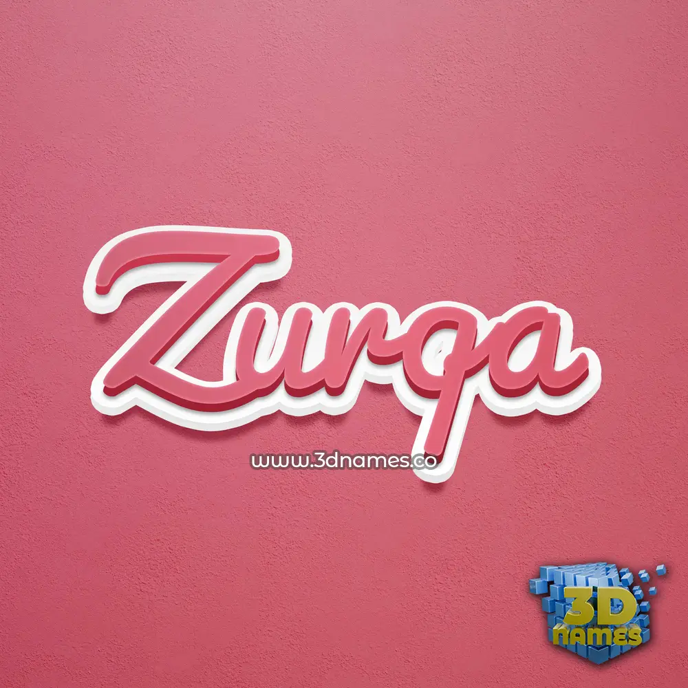 zurqa in Red Scribble style - 3D name wallpaper