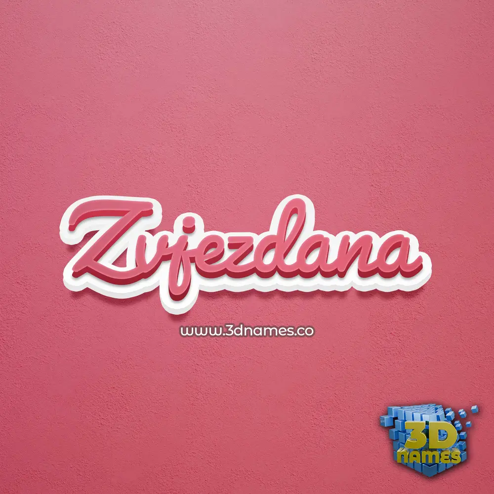 zvjezdana in Red Scribble style - 3D name wallpaper