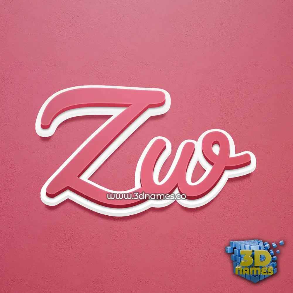 zw in Red Scribble style - 3D name wallpaper
