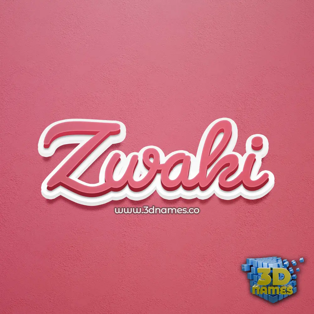 zwaki in Red Scribble style - 3D name wallpaper