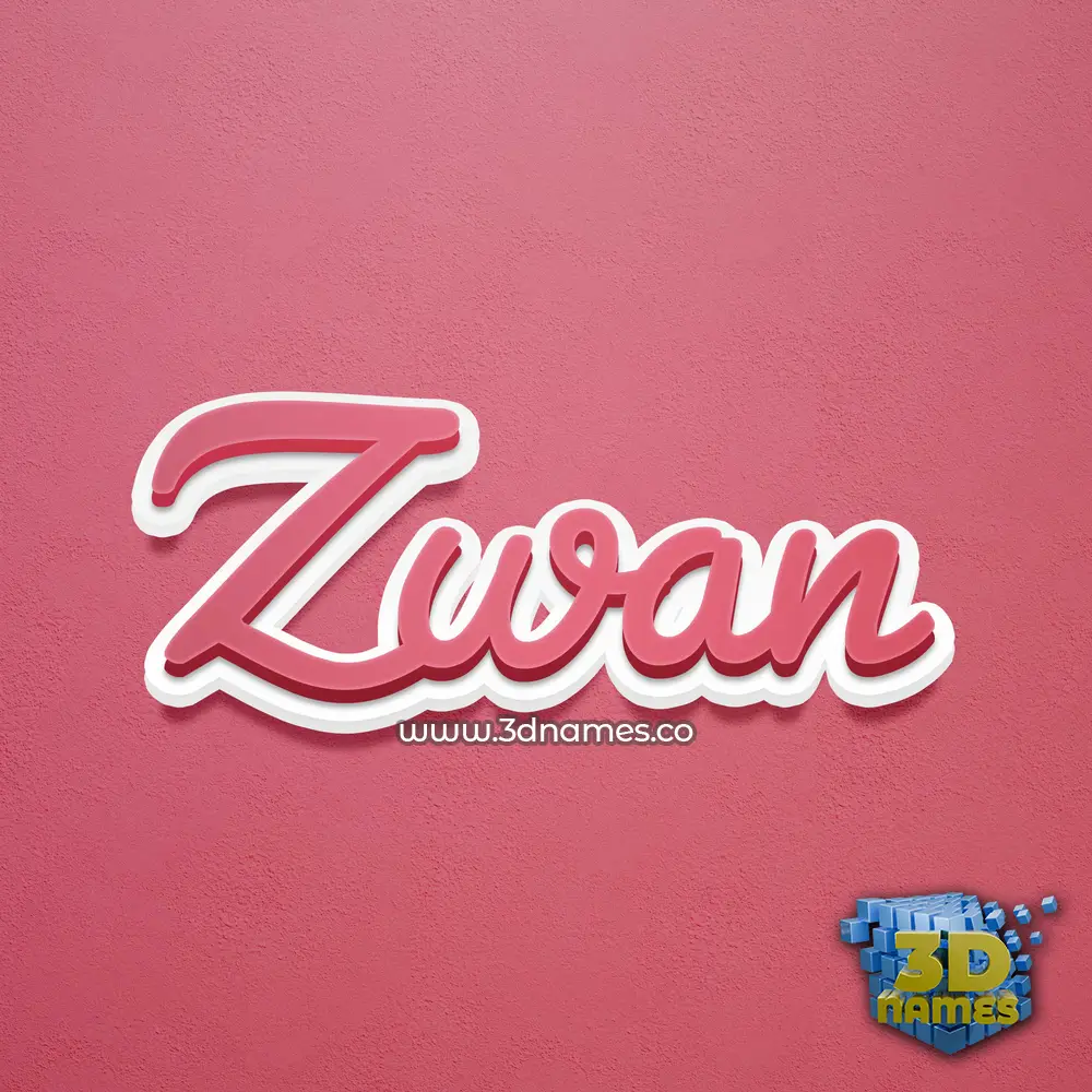 zwan in Red Scribble style - 3D name wallpaper