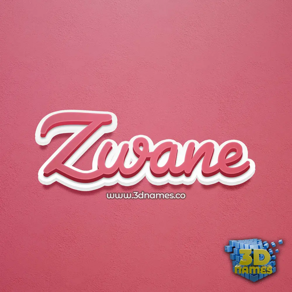 zwane in Red Scribble style - 3D name wallpaper