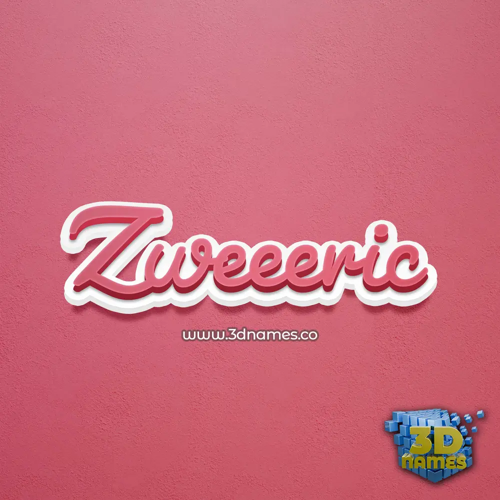 zweeeric in Red Scribble style - 3D name wallpaper