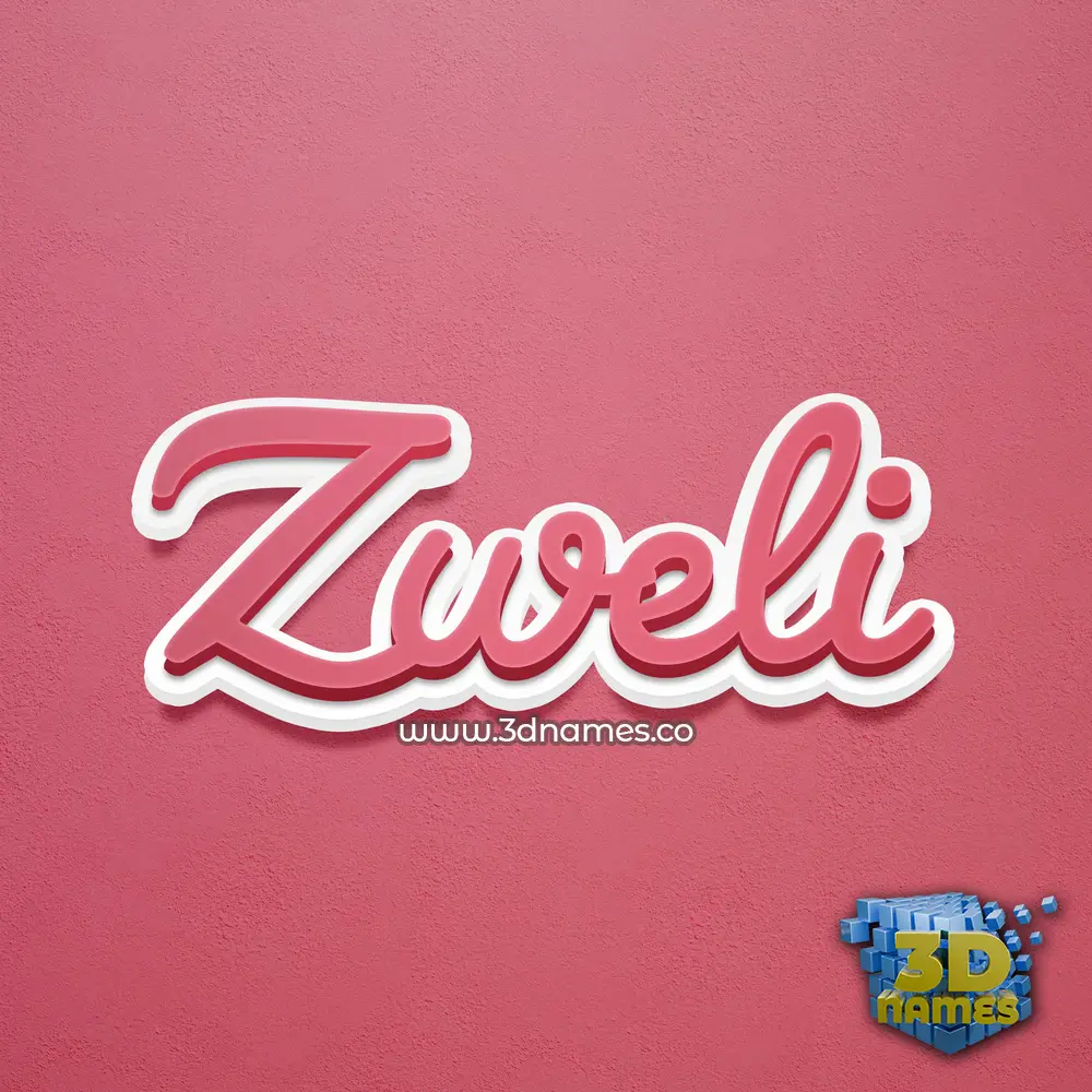 zweli in Red Scribble style - 3D name wallpaper