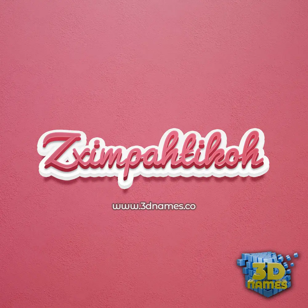 zximpahtikoh in Red Scribble style - 3D name wallpaper