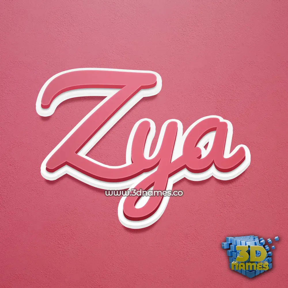 zya in Red Scribble style - 3D name wallpaper