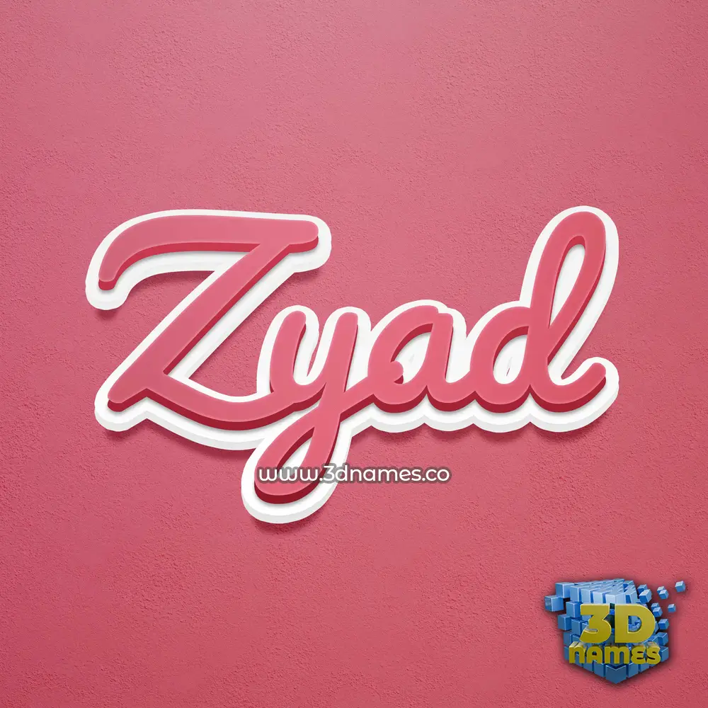 zyad in Red Scribble style - 3D name wallpaper