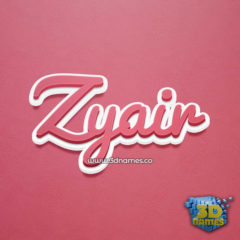 zyair in Red Scribble style - 3D name wallpaper