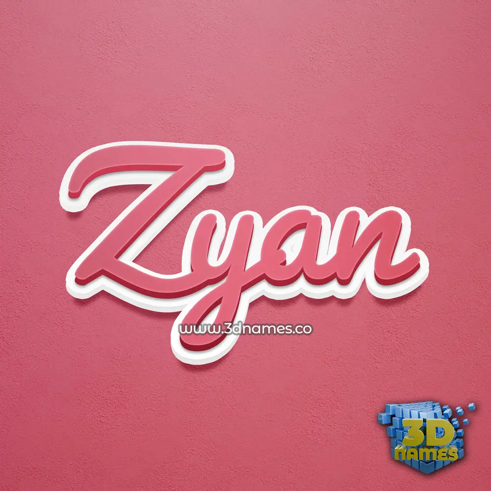 zyan in Red Scribble style - 3D name wallpaper