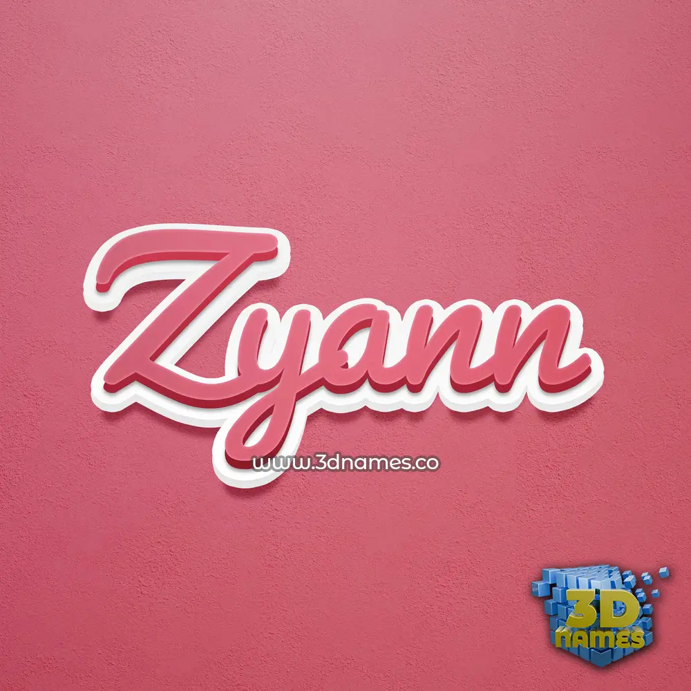 zyann in Red Scribble style - 3D name wallpaper