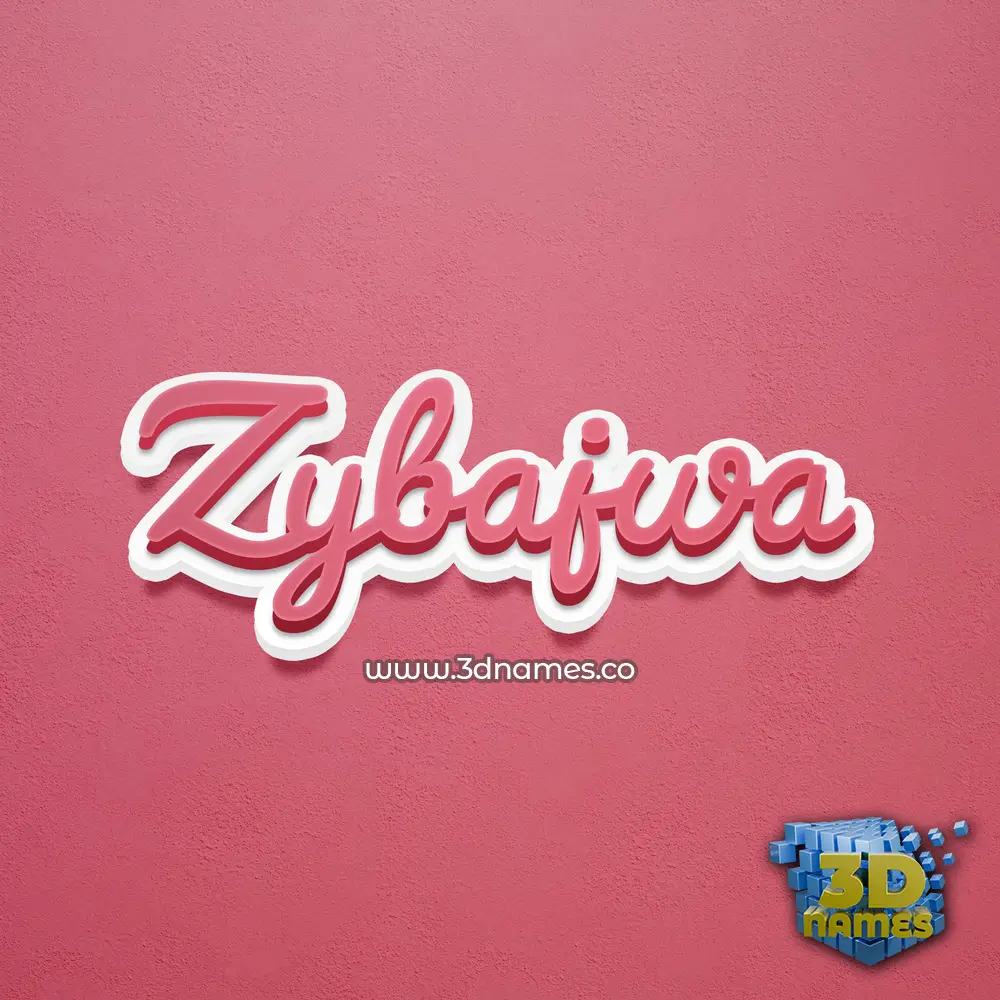 zybajwa in Red Scribble style - 3D name wallpaper