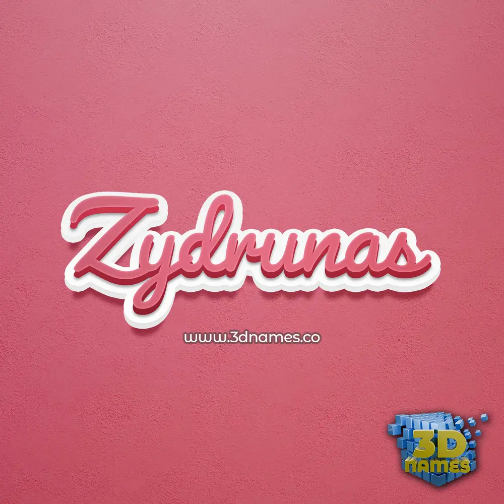 zydrunas in Red Scribble style - 3D name wallpaper