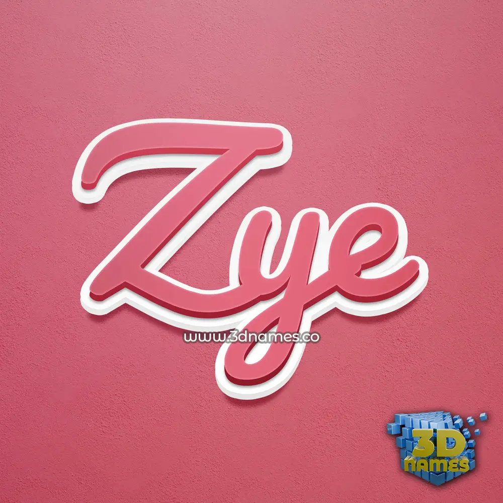 zye in Red Scribble style - 3D name wallpaper